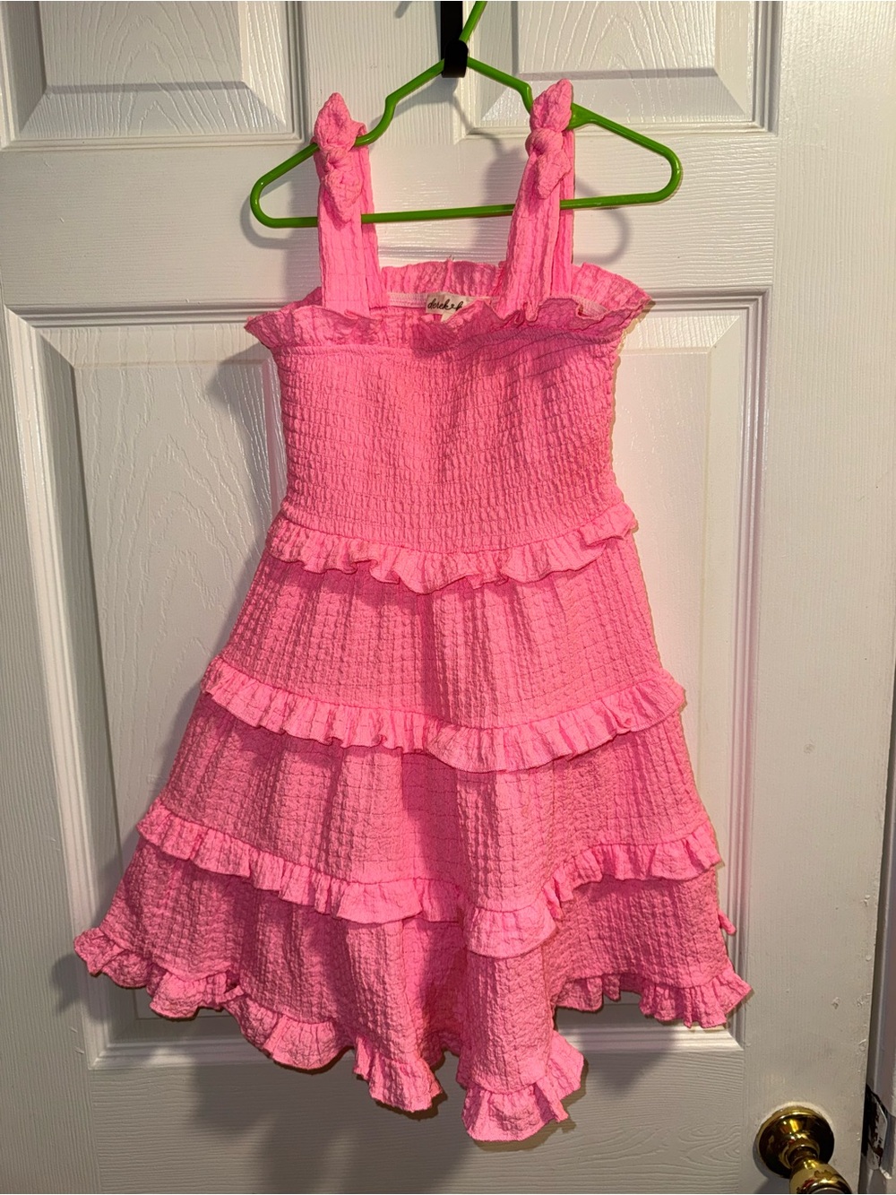 Derek Heart Hot Pink Ruffled Tiered Sundress